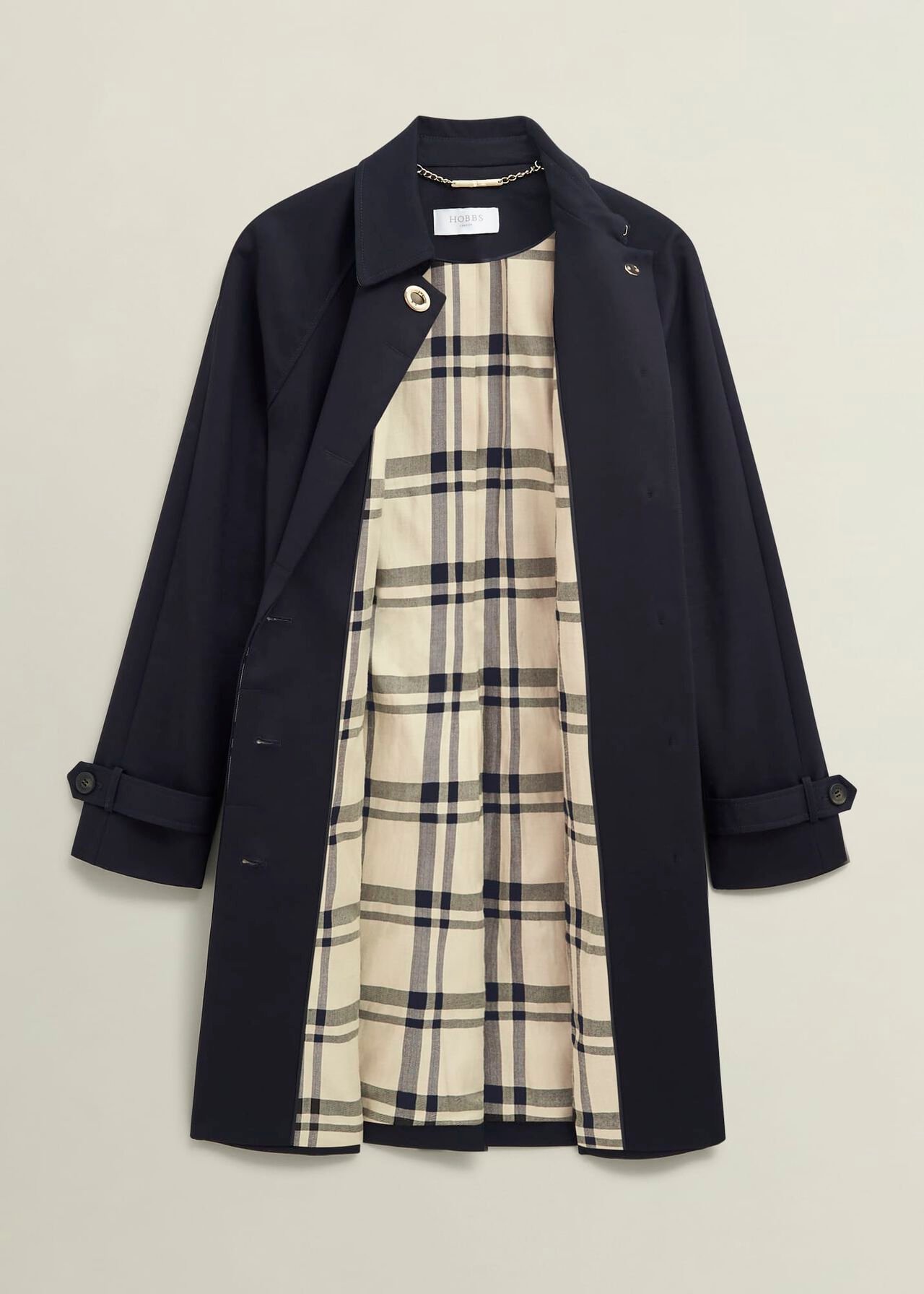 Vivienne Shower Resistant Trench Coat, Navy, hi-res