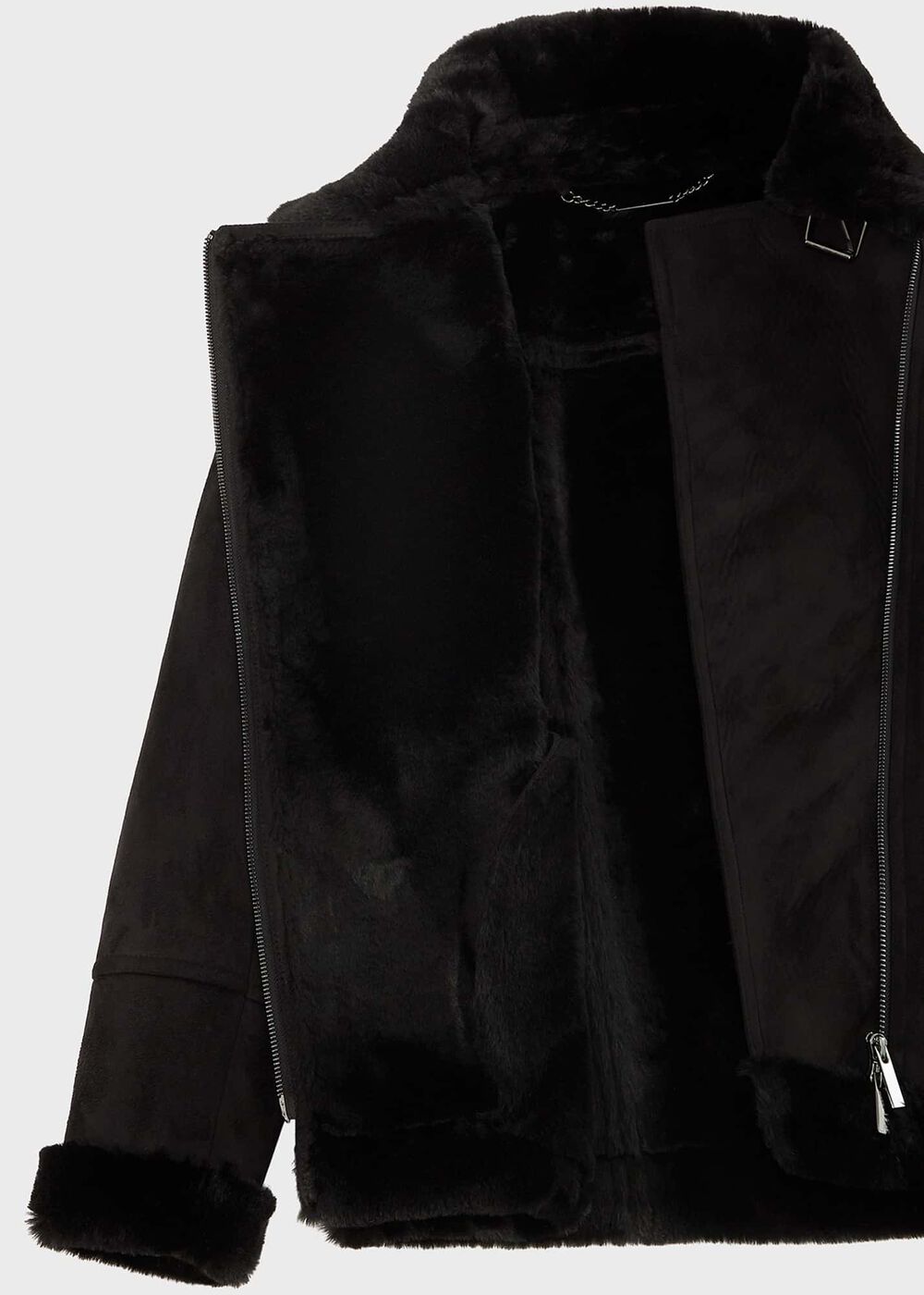 Alana Fur Jacket, Black, hi-res