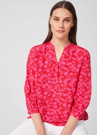 Essie Floral Blouse, Red Pink, hi-res