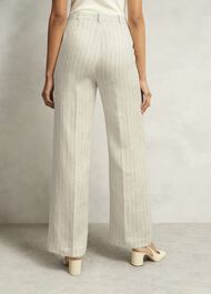 Groombridge Linen Wide Pants, Ivory Navy, hi-res