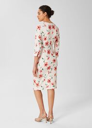 Aleena Floral Shift Dress, Cream Red Multi, hi-res