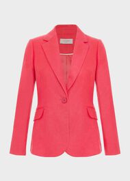 Mirabel Linen Jacket, Raspberry Pink, hi-res
