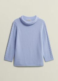 Camilla Cotton Sweater, Muscari Blue, hi-res
