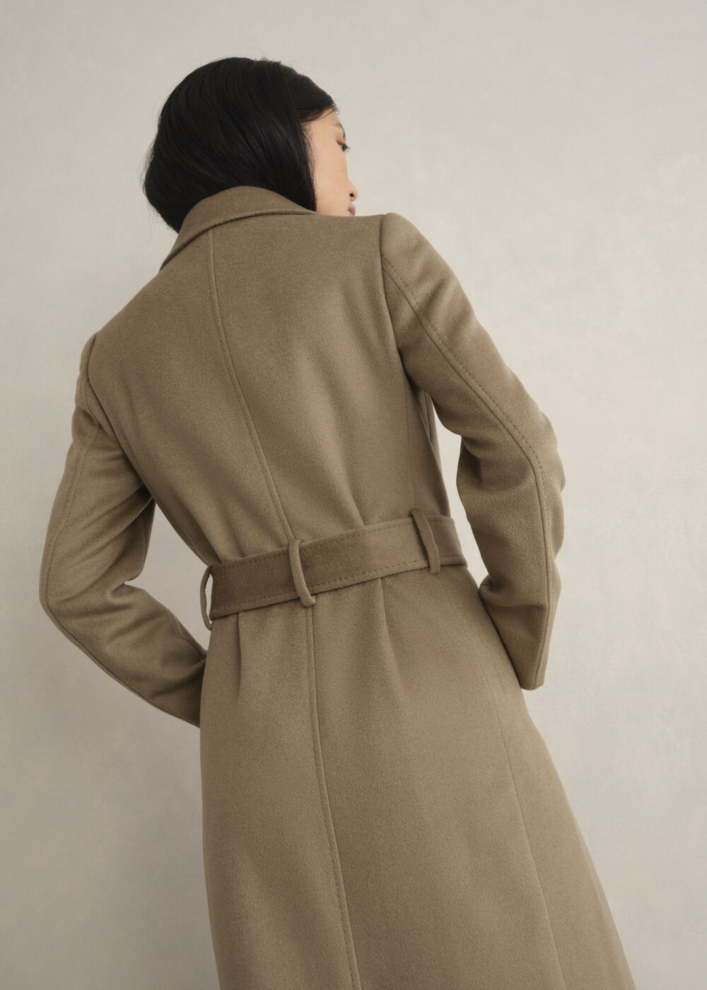 Petite Livia Wool Wrap Coat, Neutral, hi-res