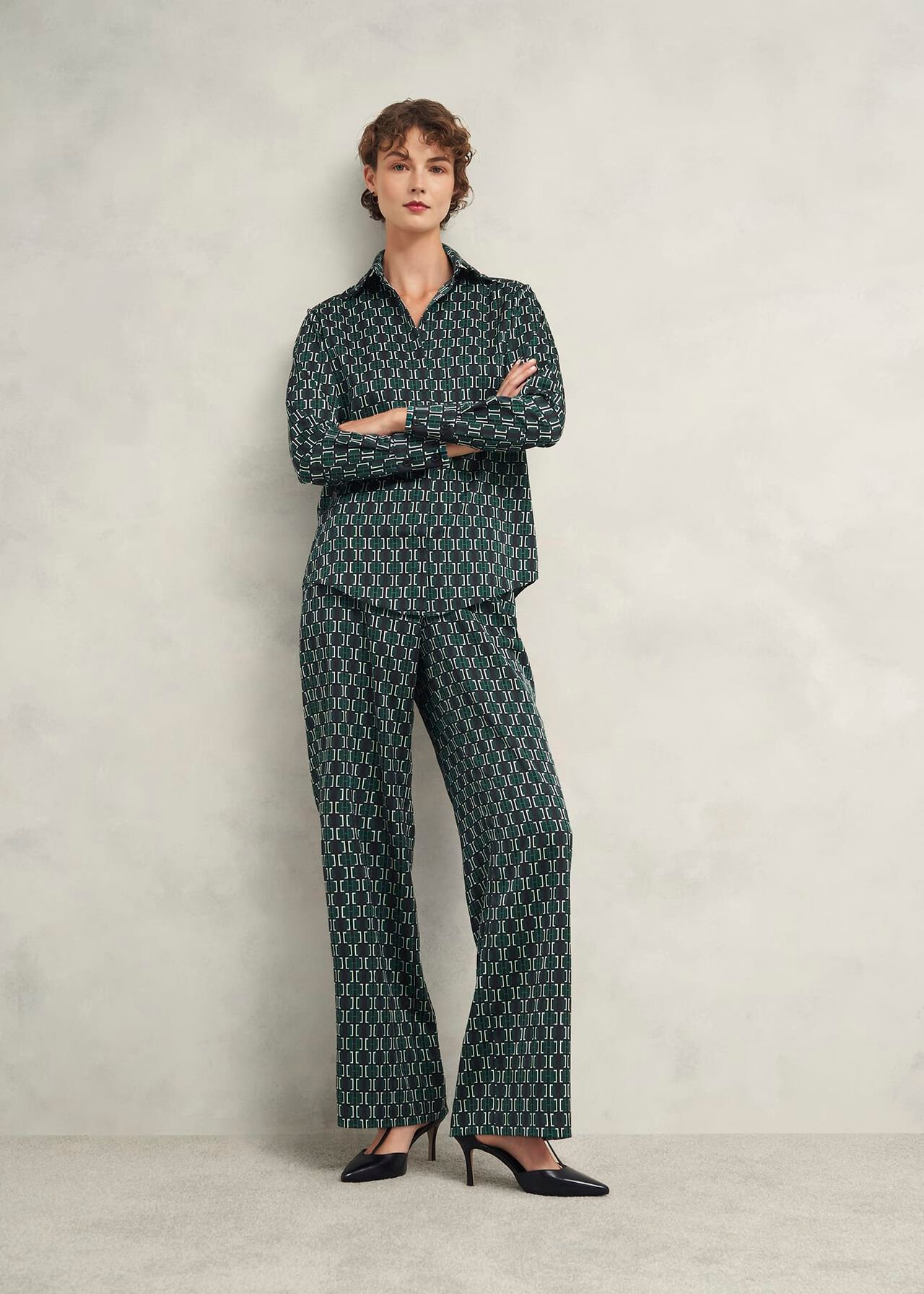 Finwell Satin Shirt, Multi, hi-res