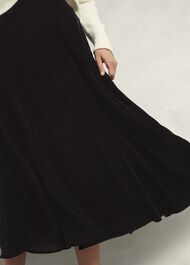 Charteris Velvet Skirt, Black, hi-res
