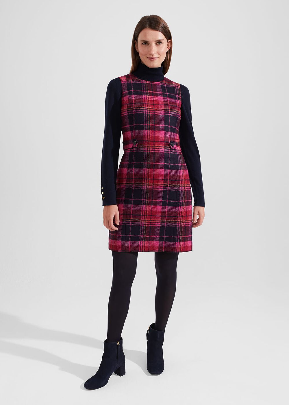Lara Merino Wool Roll Neck Sweater, Navy, hi-res
