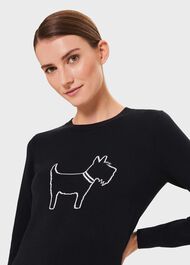 Katy Cotton Jumper, Navy Ivory, hi-res