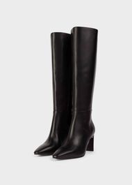 Alma Leather Knee Boots, Black, hi-res