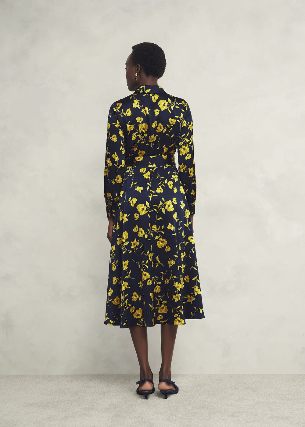 Amelia Shirt Dress, Navy Yellow, hi-res
