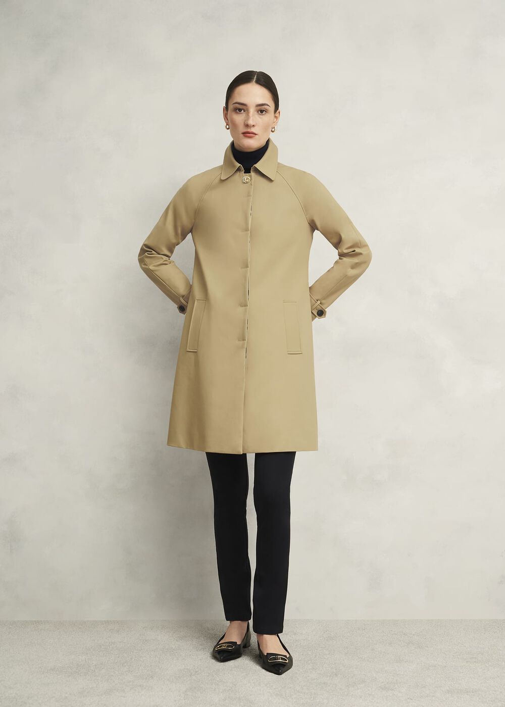 Petite Vivienne Shower Resistant Trench Coat, Fawn Beige, hi-res