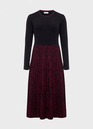 Harlie Knitted Dress, Black Cerise, hi-res