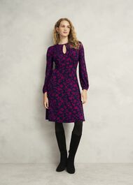 Petite Grace Jersey Dress, Navy Pink, hi-res