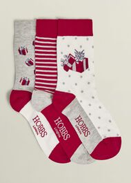 Christmas Cat Sock Set, Multi, hi-res