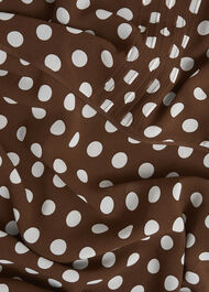 Petite Dorothy Spot Midi Dress, Brown Ivory, hi-res