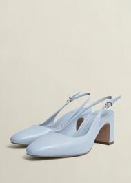 Lily Leather Slingbacks, Pale Blue, hi-res