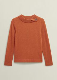 Talia Wool Cashmere Sweater, Topaz Orange, hi-res
