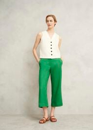 Lillie Linen Pants, Green, hi-res