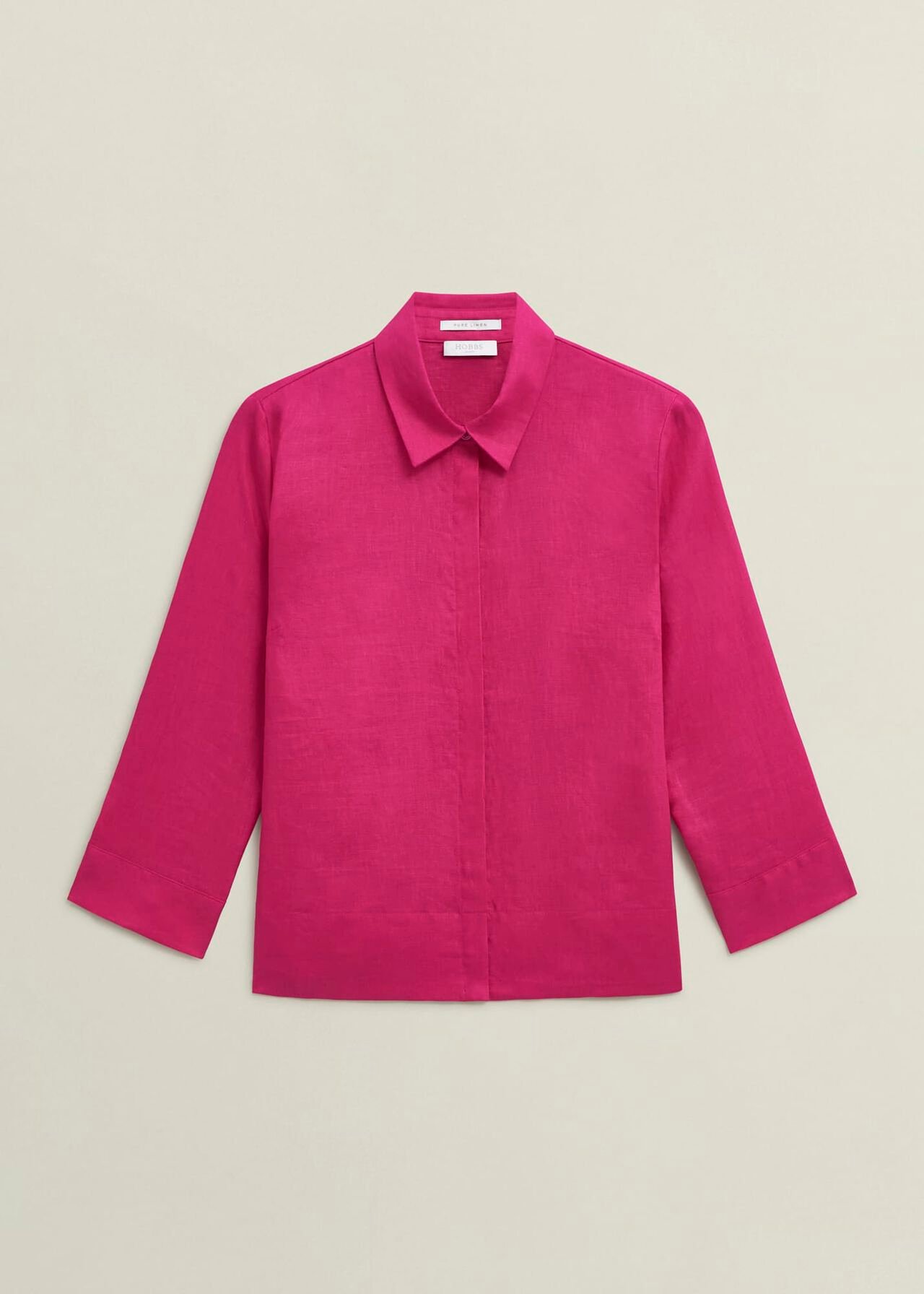 Nita Linen Shirt, Zinnia Pink, hi-res