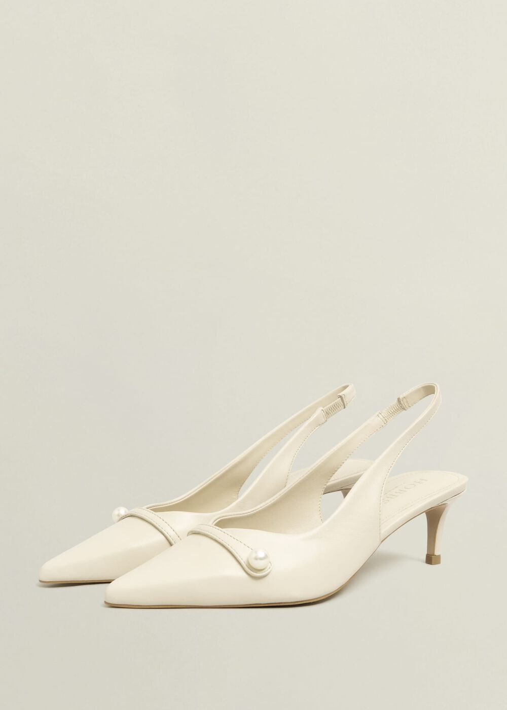 Serena Leather Slingbacks, Buttercream, hi-res