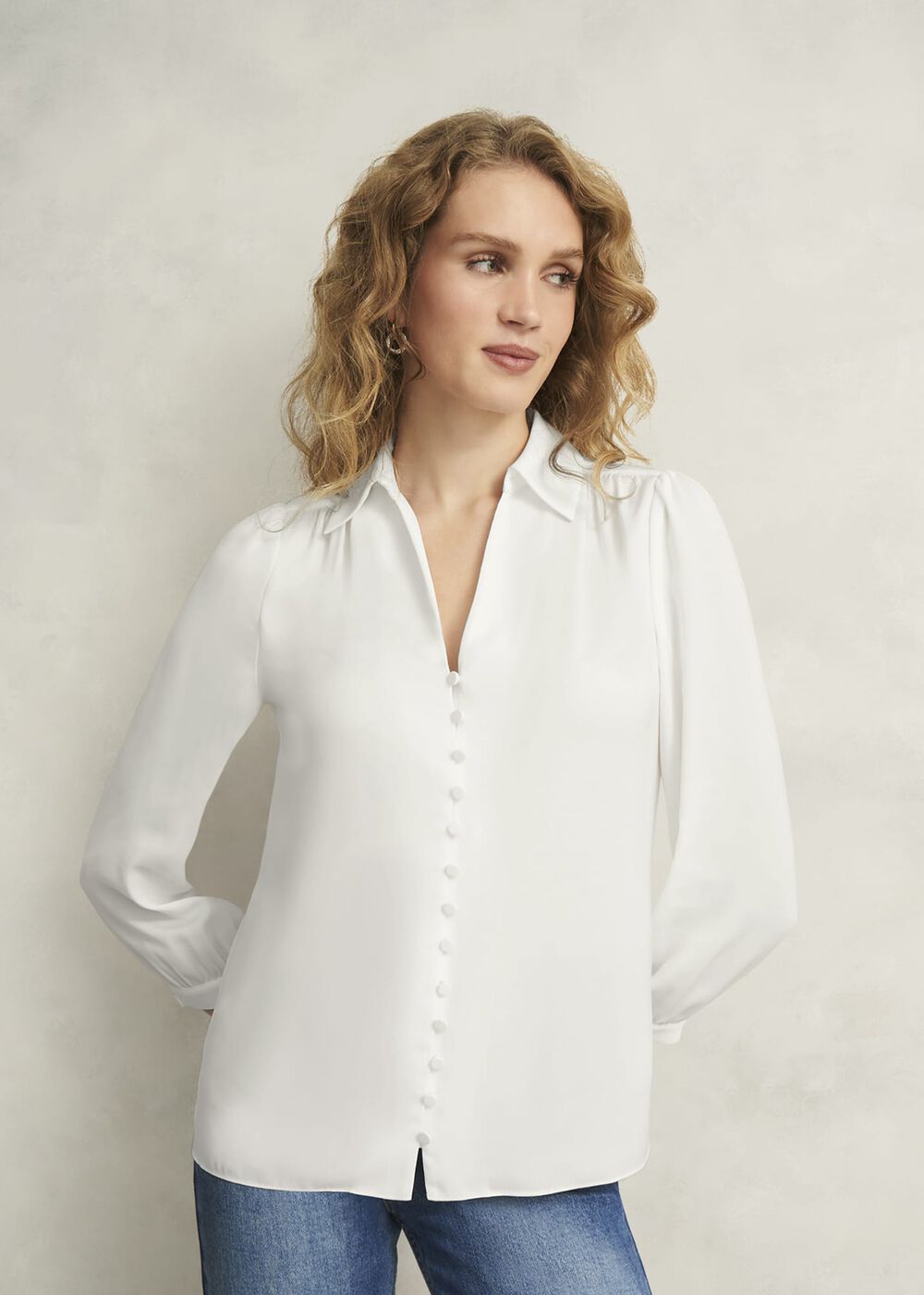 Madison Blouse, Ivory, hi-res