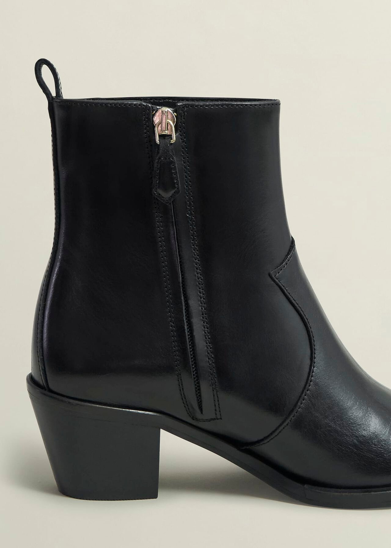 Frankie Western Boots, Black, hi-res