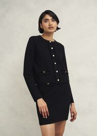 Sairey Knitted Jacket, Black, hi-res