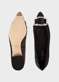 Lucinda Flat Shoes, Black, hi-res