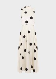 Mia Spot Dress, Cream Black, hi-res