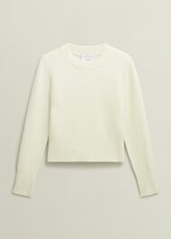 Hoghton Brushed Cashmere Jumper, Warm Ivory, hi-res