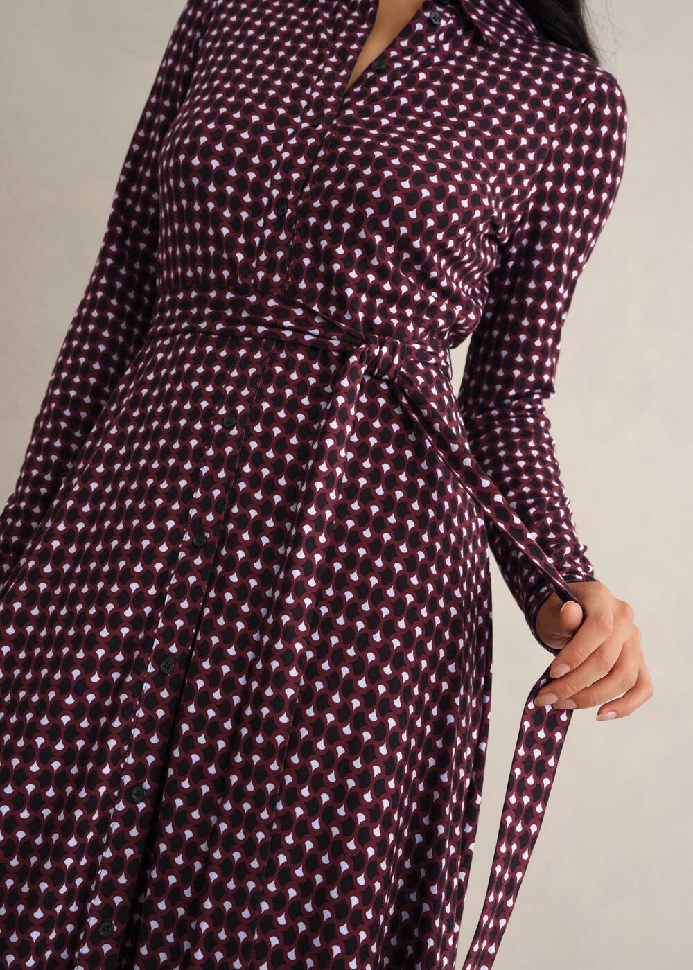 Clarice Jersey Dress, Navy Multi, hi-res