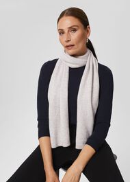 Mabel Cashmere Scarf, Pale Grey, hi-res