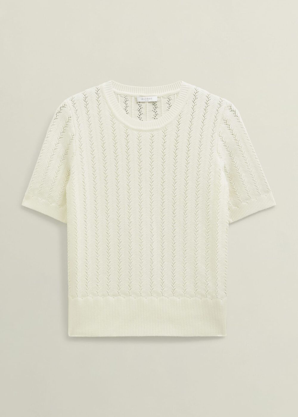 Calla Knitted Top, Warm Ivory, hi-res