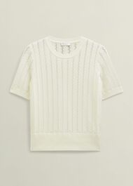 Calla Knitted Top, Warm Ivory, hi-res