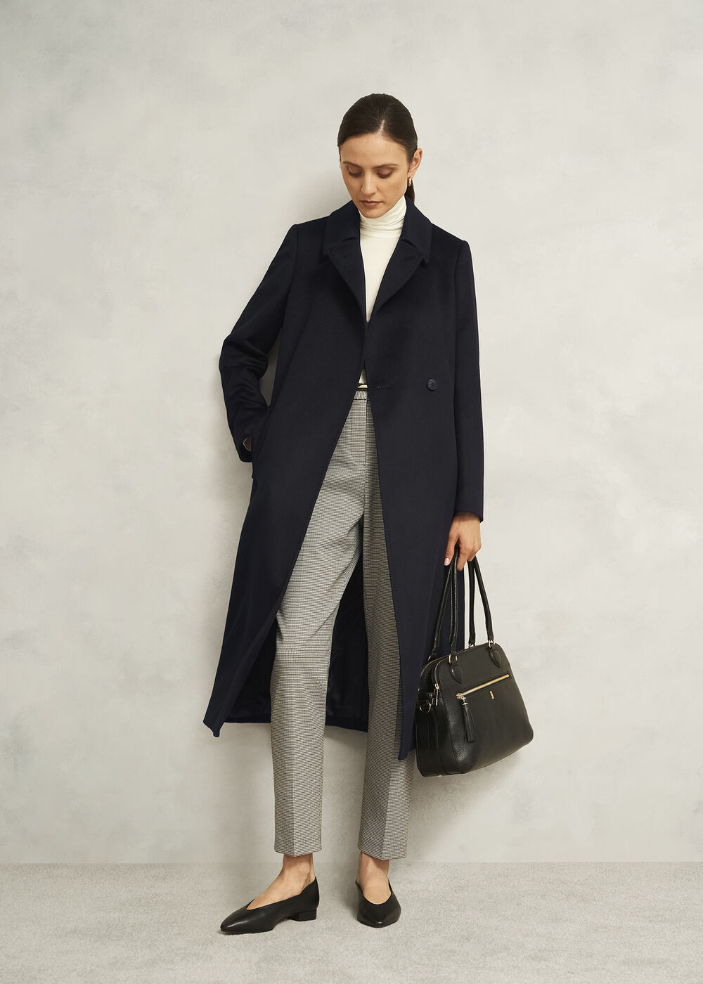 Petite Livia Wool Coat, Black, hi-res