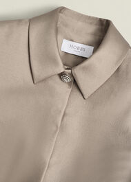 Avery Wool Silk Jacket, Oyster, hi-res