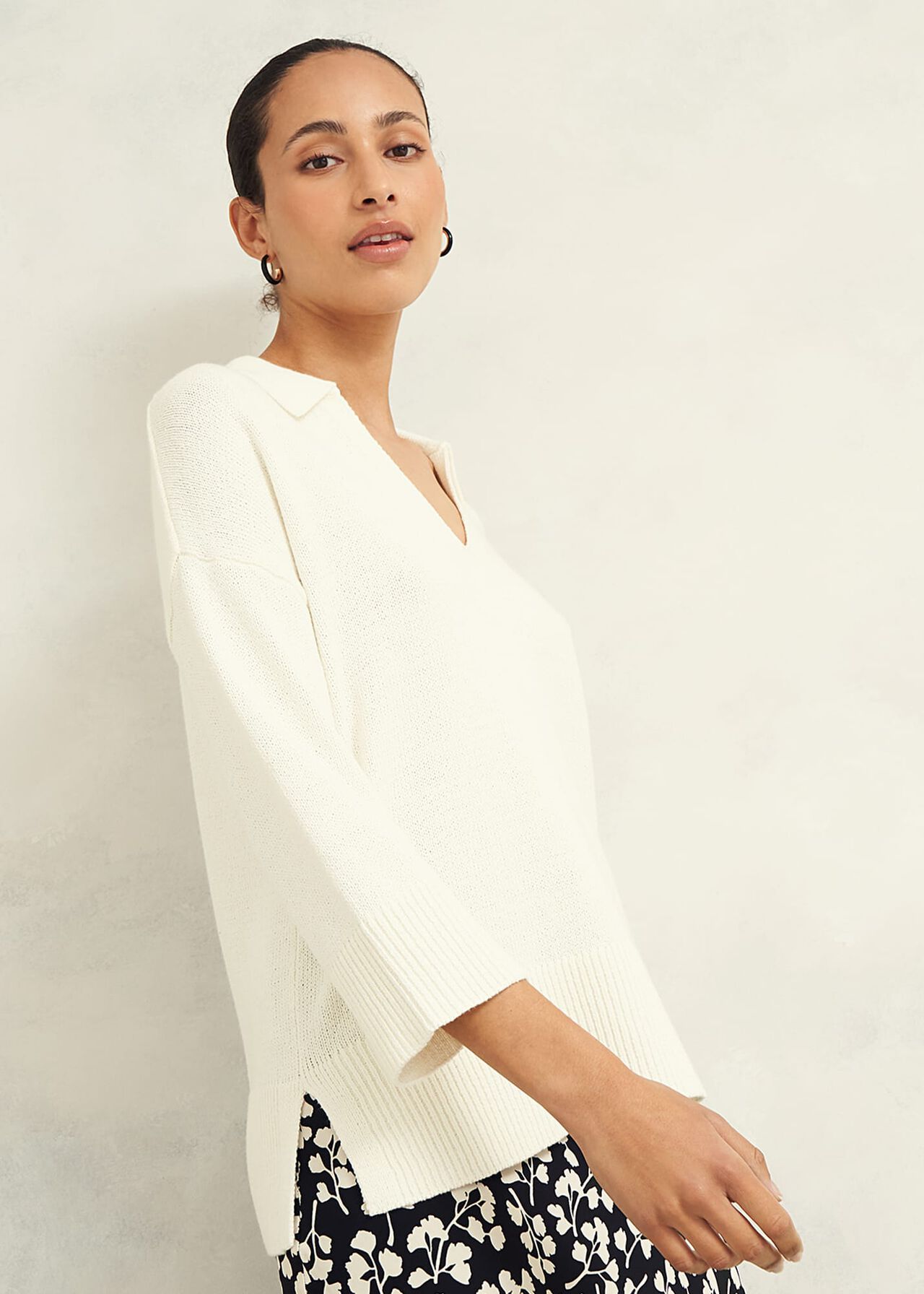Madelyn Cotton Blend Sweater, Warm Ivory, hi-res
