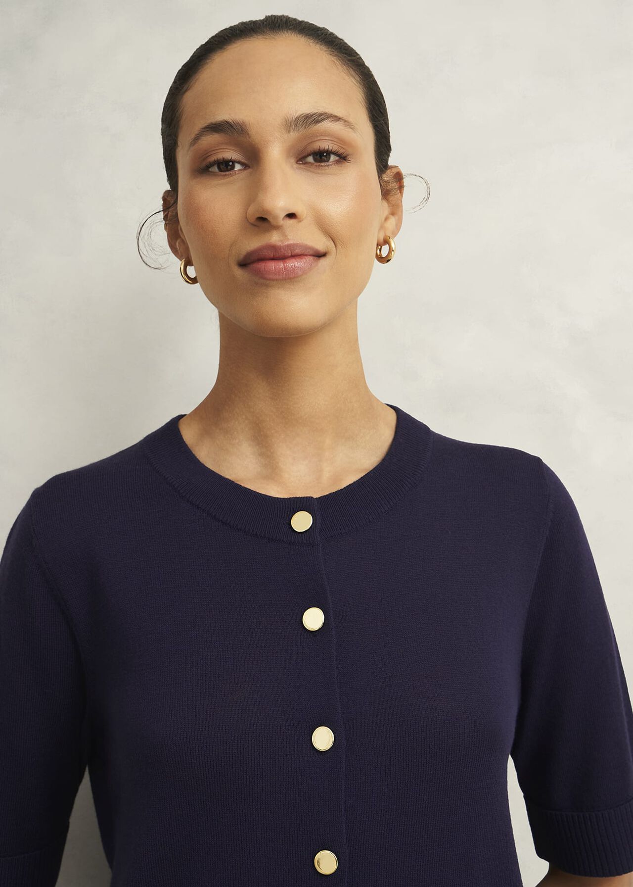 Leanne Cardigan With Wool, True Navy, hi-res