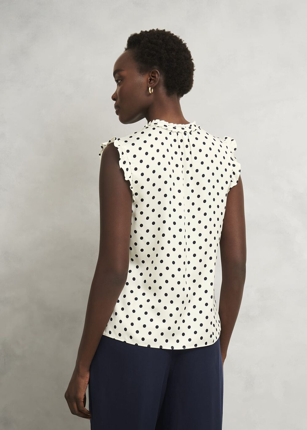 Adriel Blouse, Ivory Navy, hi-res