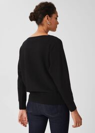 Cashmere Joanna Batwing Sweater, Black, hi-res