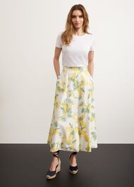 Foxcote Floral Skirt, Ivory Multi, hi-res