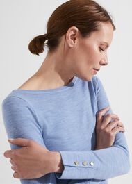 Perla Merino Wool Sweater, Mid Shade Blue, hi-res