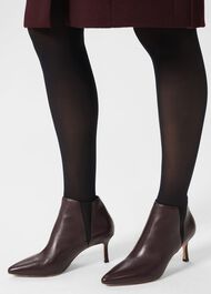 Vita Leather Ankle Boots, Burgundy, hi-res