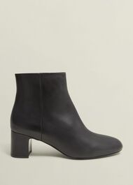 Rochelle Leather Ankle Boots, Black, hi-res