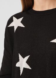 Deborah Sparkle Star Jumper, Black Silver, hi-res