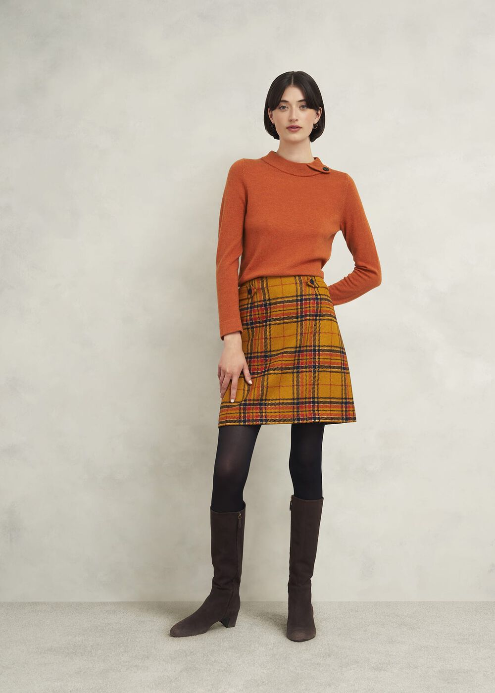 Talia Wool Cashmere Sweater, Topaz Orange, hi-res
