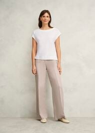 Alycia Cotton Slub T-Shirt, White, hi-res