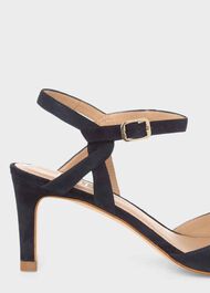 Leia Suede Heeled Sandals, Navy, hi-res