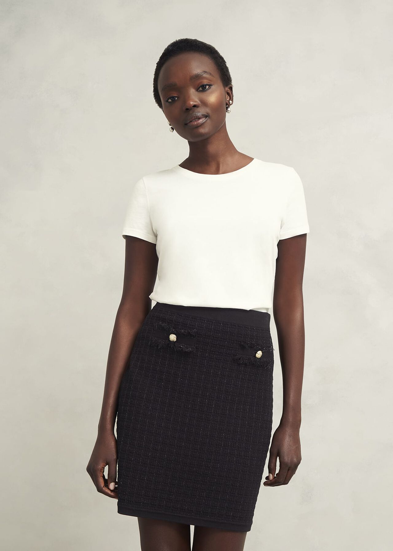 Sairey Sparkle Knitted Skirt , Black, hi-res