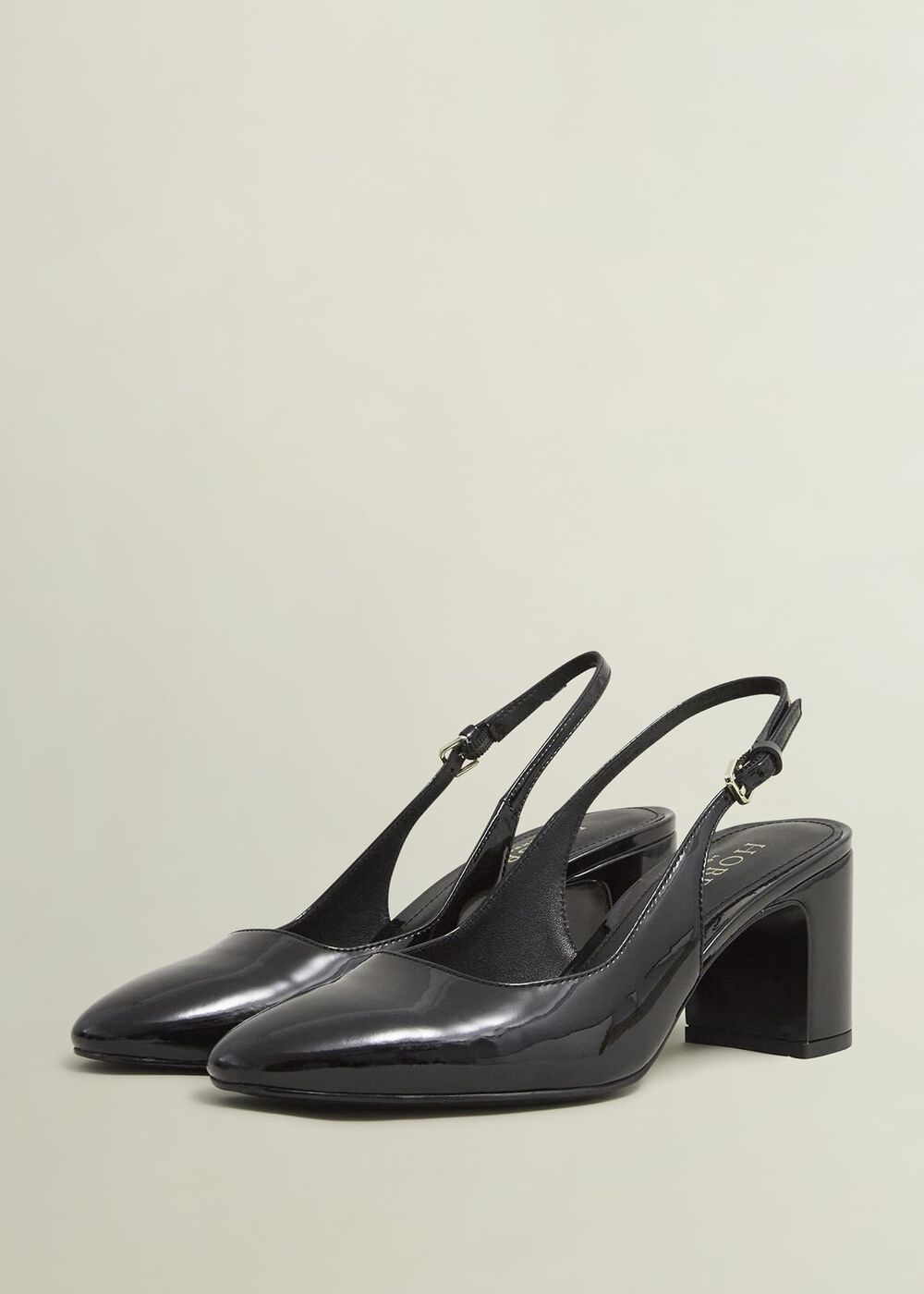 Lily Leather Slingbacks, Black, hi-res